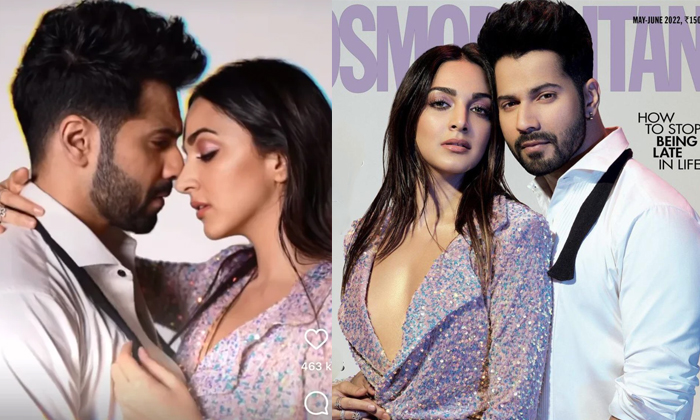  Varun Dhawan Kisses Kiara Advani In Photoshoot Video Viral Details, Varun Dhawa-TeluguStop.com