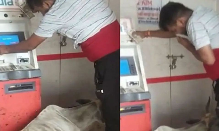  Cow In Atm Center People Find Difficult Withdrawing Money Details, Cow In Atm Ce-TeluguStop.com