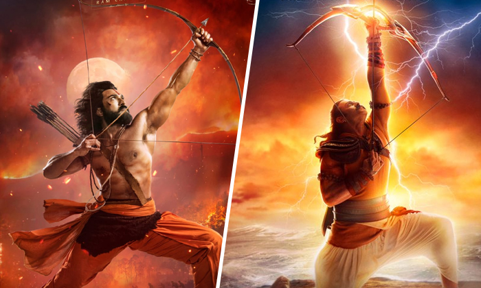 Fans Of Ram Charan And Prabhas Comparing Adipurush And Rrr Movie Posters , Adip-TeluguStop.com