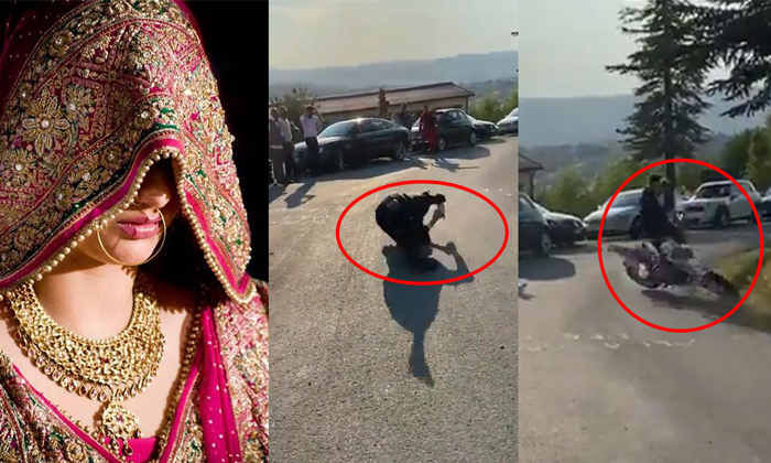  Groom Doing Crazy Stunts Infront Of Bride With Bike Video Viral Details, Groom ,-TeluguStop.com