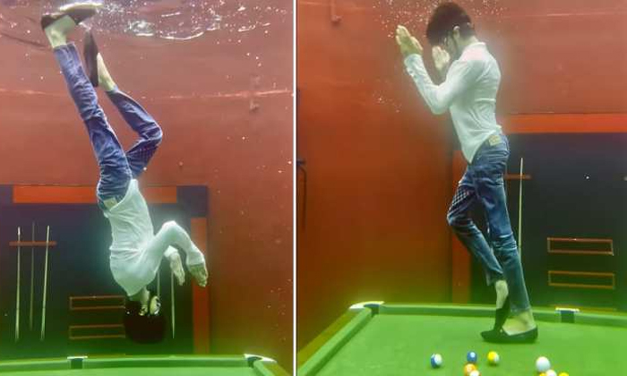  India Man Jayadeep Mesmerizes With Moon Walking Steps In Water Video Viral Detai-TeluguStop.com