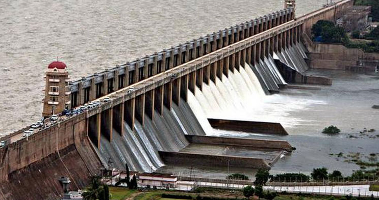  Lifting Of 10 Gates Of Tungabhadra Reservoir-TeluguStop.com