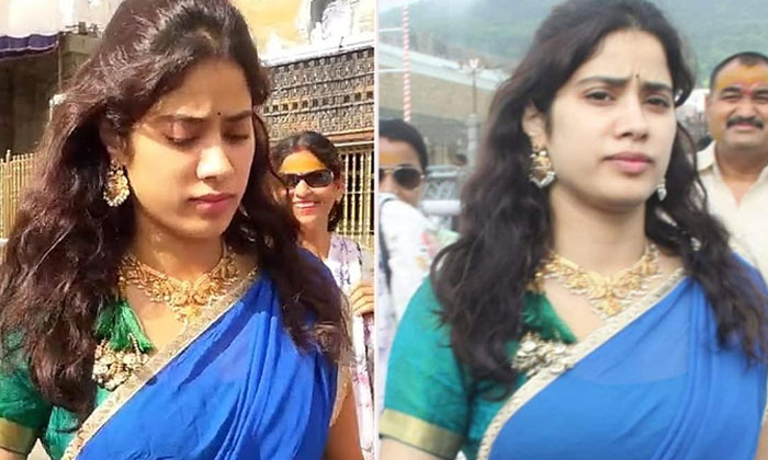  Janhvi Kapoor Made Noise In Tirumala In Traditional Clothes Photos Are Viral Jan-TeluguStop.com