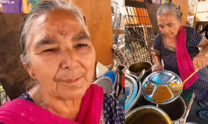  Viral Video 70 Year Old Aunty Sells Thali For Rs 35 In Delhi Details, Viral Late-TeluguStop.com