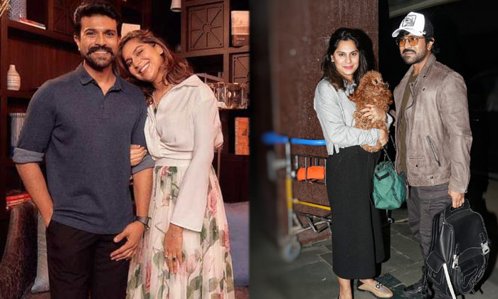  Ram Charan And Upasana Fly To Japan With Their Pet Rhyme For Rrr Promotions Deta-TeluguStop.com