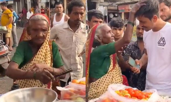  Blogger Set Up Vegetable Stall For A Old Woman Video Viral Details, Viral Video,-TeluguStop.com