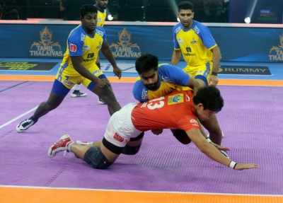  Pkl 9: Tamil Thalaivas, Gujarat Giants Clash Ends In A Tie-TeluguStop.com