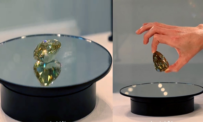  World Purest Yellow Diamond The Golden Canary Diamond Auction Details ,biggest D-TeluguStop.com