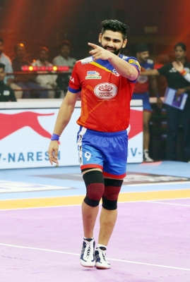  Pkl 9 : Pardeep Narwal's Superlative Performance Helps U.p. Yoddhas Clinch Thril-TeluguStop.com