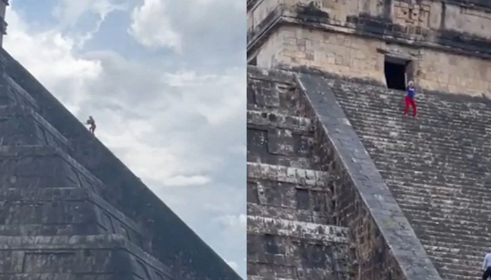  Atrocious  Anarchy On The Woman Who Climbed The Pyramid Videos Are Going Viral-TeluguStop.com