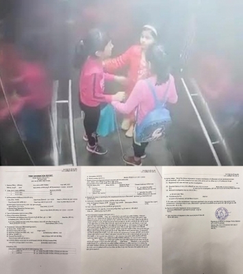  3 Girls Get Stuck In Society's Lift, Incident Captured On Cctv-TeluguStop.com