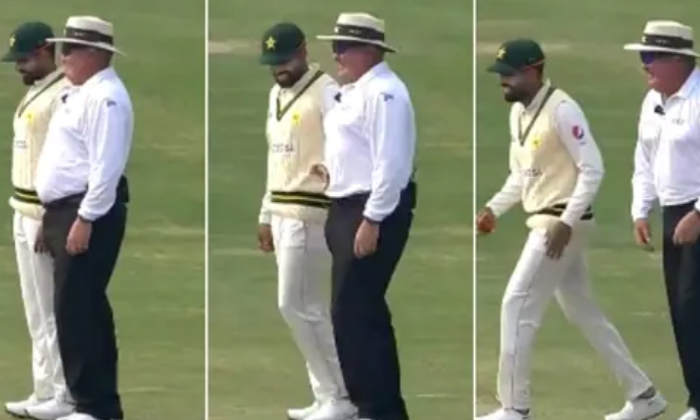  Babar Azam Compares His Belly With Umpire Marais Erasmus Viral Video,babar Azam,-TeluguStop.com