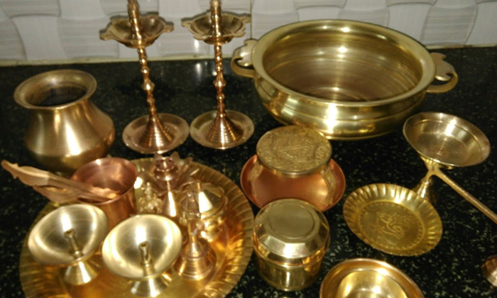 Telugu Bakti, Copper Utensils, Deepawali Pooja, Devotional, Goddess Lakshmi, Gol