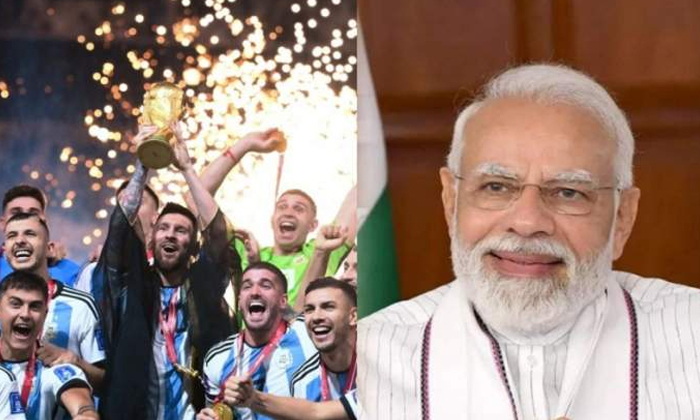  Modi Congratulated Messi's Team For Winning The World Cup , Modi , Lionel Messi,-TeluguStop.com