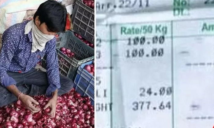  Farmers' Lives Will Not Improve 205 Kg Of Onions At Rs. A Farmer Who Sold For 8-TeluguStop.com