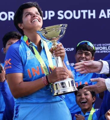 U19 Womens T20 WC: With happy tears, Shafali Verma finally has her tryst  with trophy | U19 Women#8217;s T20 WC: With Happy Tears, Shafali Verma  Finally Has Her Tryst With Trophy -