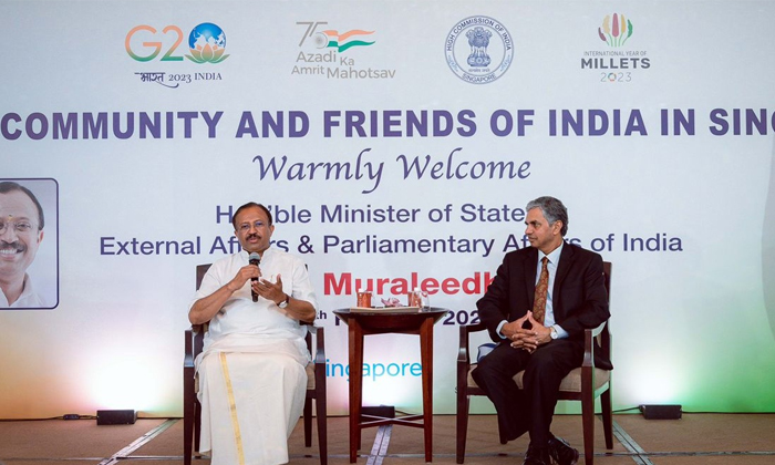  Mos Muraleedharan Praises Indian Community In Singapore For Contribution Towards-TeluguStop.com