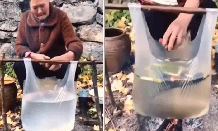  An Elderly Woman Cooking Fish In A Plastic Bag Video Viral Details, Fish Recipe,-TeluguStop.com