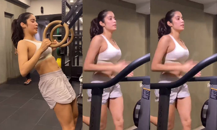  Janhvi Kapoor Enjoys A Workout Session Video Goes Viral ,janhvi Kapoor, Tollywoo-TeluguStop.com