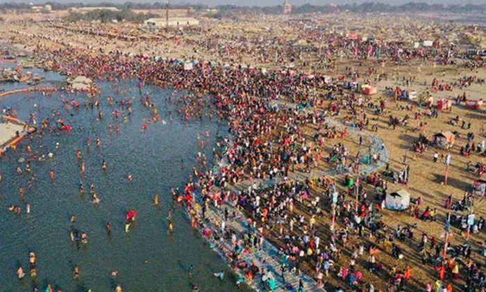  A Record Number Of Devotees Take Holy Bath In Maghamela , Magh Mela , Prayagraj-TeluguStop.com