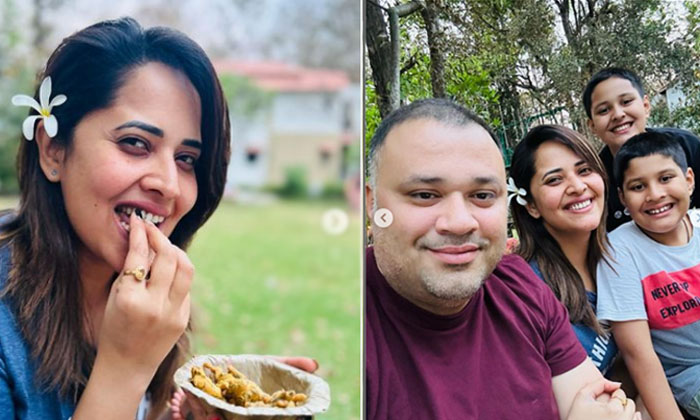  Anasuya Chilling With Her Husbands Kids Latest Photos Going Viral Anasuya  ,late-TeluguStop.com