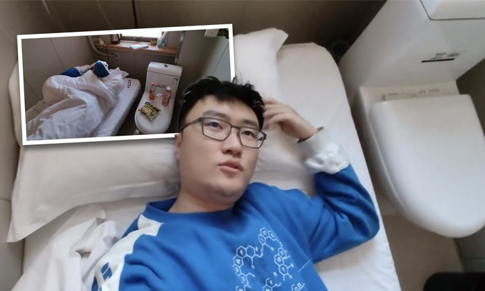 China Micro Hotel Room Has Toilet Beside Bed Details, China, Bed Room, Behind, T China Micro Hotel Room Has Toilet Beside Bed Details, China, Bed Room, Behind, T-TeluguStop.com