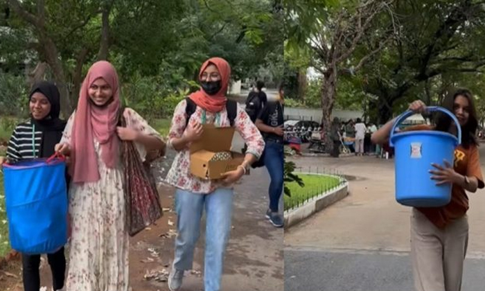 Students Celebrate No Bag Day Bring Pressure Cooker To College Details, Students Students Celebrate No Bag Day Bring Pressure Cooker To College Details, Students-TeluguStop.com