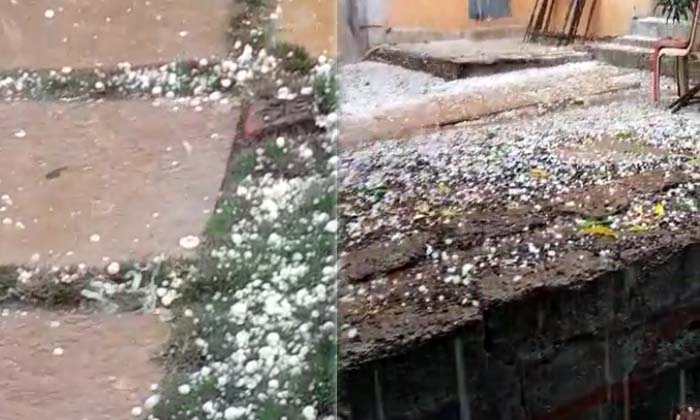  Vikarabad District Suddenly Changed Weather ,vikarabad District ,hailstorm,weath-TeluguStop.com