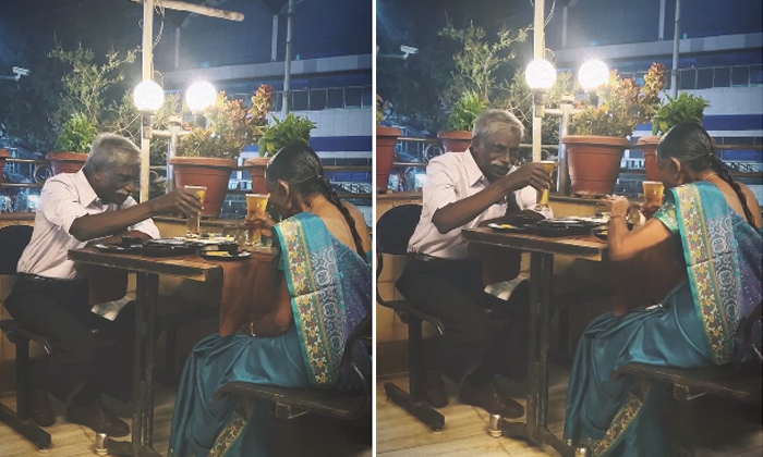 Elderly Couple Drinking Together At Mumbai Restaurant Video Viral Details, Old C Elderly Couple Drinking Together At Mumbai Restaurant Video Viral Details, Old C-TeluguStop.com