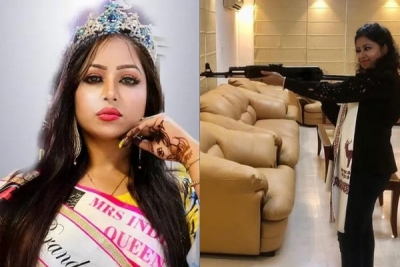  Ex Mrs India Sweta Jha's Reels Holding Ak-47, Insas Rifles Go Viral-TeluguStop.com