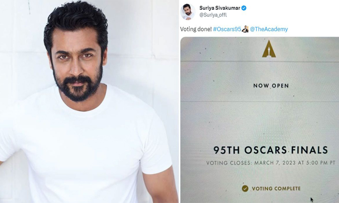  Hero Surya Cast His Vote For The 95th Oscar Awards Details, Actor Surya,oscar,ko-TeluguStop.com