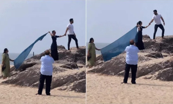  In-laws Helping Their Daughter-in-law Get A Perfect Picture At The Beach Viral V-TeluguStop.com