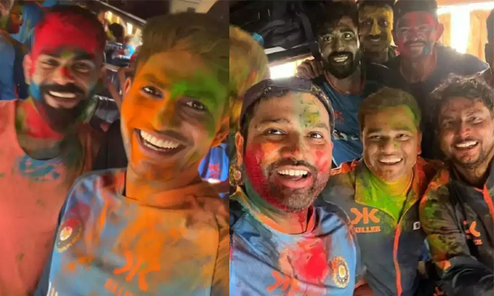 Indian Cricket Team Celebrates Holi Kohli Rohit Sharma Surya Kumar Yadav Details Indian Cricket Team Celebrates Holi Kohli Rohit Sharma Surya Kumar Yadav Details-TeluguStop.com