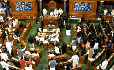  Lok Sabha Adjourned For The Day Amid Oppn Protests-TeluguStop.com