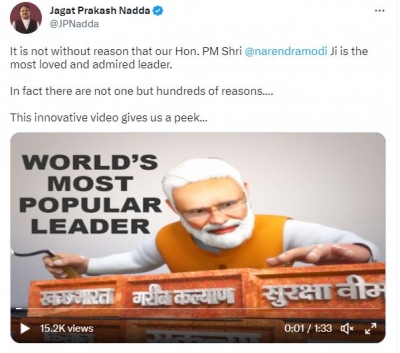  Nadda Tweets Video Showering Praise On Pm Modi-TeluguStop.com