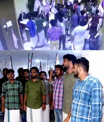  Sfi Activists Barge Into Asianet Tv Office, Create Ruckus-TeluguStop.com