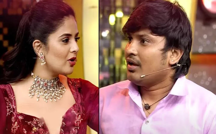  Sreemukhi Mass Warning To Rocking Rakesh Goes Viral, Sreemukhi, Rocking Rakesh,-TeluguStop.com