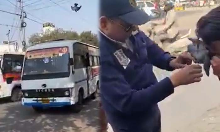  Viral: The Traffic Police Has A Big Heart Netizens Are Overflowing With Praise ,-TeluguStop.com