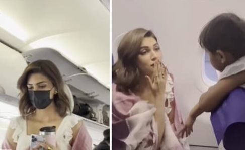  Kriti Sanon Spotted In Economy Class Playing With A Baby On Flight-TeluguStop.com