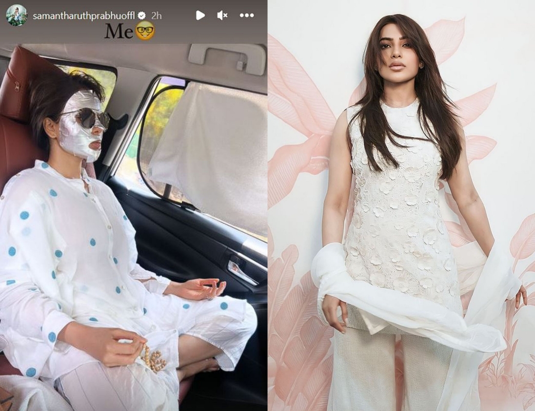 Samantha Ruth Prabhu Meditates with a Sheet Mask In Car, Pic Gone Viral ...