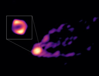  Astronomers Detect First Direct Image Of Black Hole Expelling A Powerful Jet-TeluguStop.com