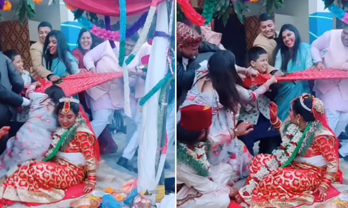  Viral: The Bride Who Fell Victim To The Spills Of Her Relatives On The Wedding S-TeluguStop.com