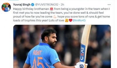  Yuvraj Singh Wishes Rohit Sharma On His 36th Birthday-TeluguStop.com