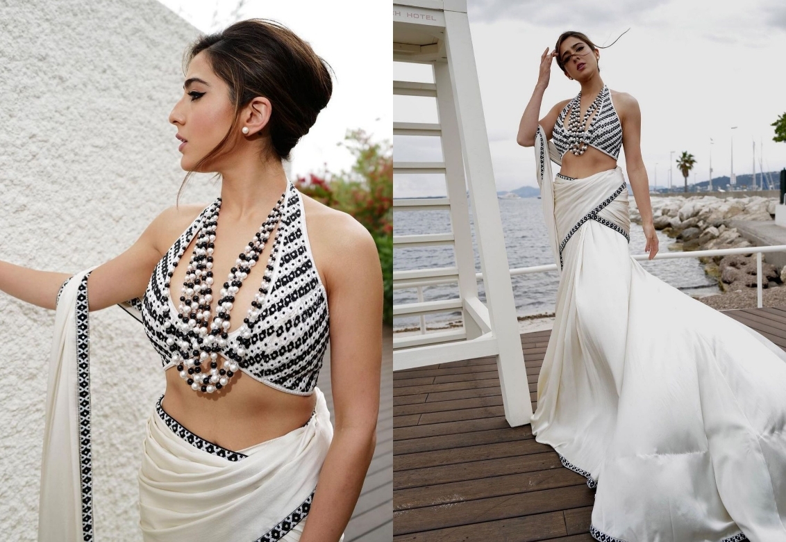  Sara Ali Khan Shines In Monochrome Ensemble At Cannes 2023-TeluguStop.com