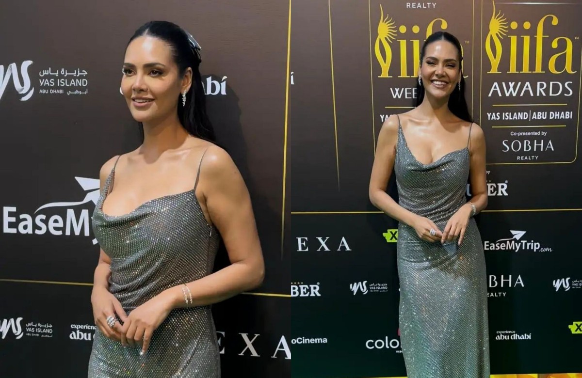  Esha Gupta Sizzles At Iifa 2023 Green Carpet In Shimmery Grey Gown-TeluguStop.com