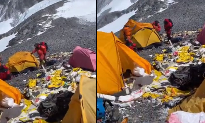  Everest Has Turned Into 'world's Highest Garbage Dump' Viral , Mount Everest Vi-TeluguStop.com