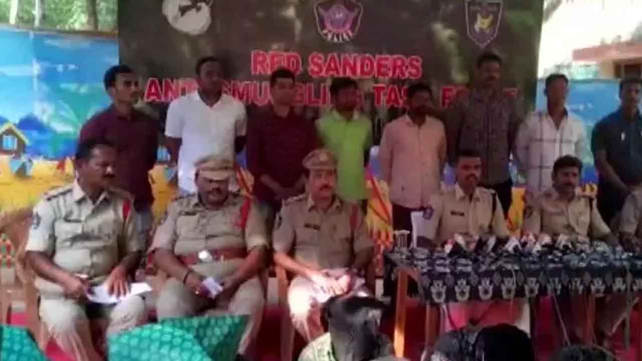  Andhra Pradesh : Kadapa Police Arrest 16 Smugglers, Seize Rs.40 Lakh Worth Red S-TeluguStop.com