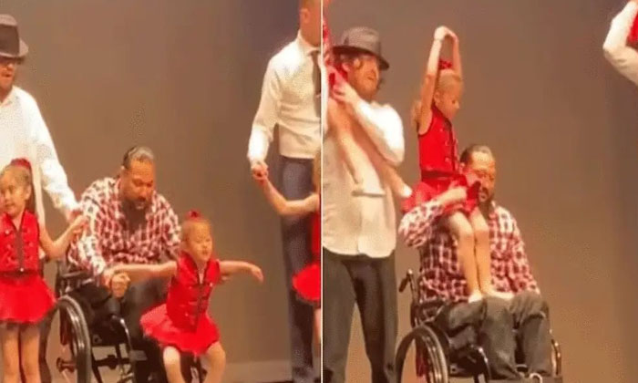  Handicapped Father Dances With His Daughter Beautiful Video Viral! Viral Video,-TeluguStop.com