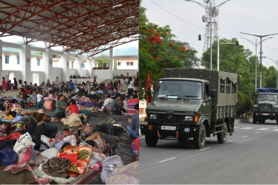  Army Continue To Flag March In Manipur, Additional Troops Airlifted From Assam-TeluguStop.com