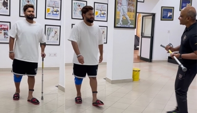  Rishabh Pant Walks On His Own, Declares He Is Crutches-free In Major Recovery Mi-TeluguStop.com